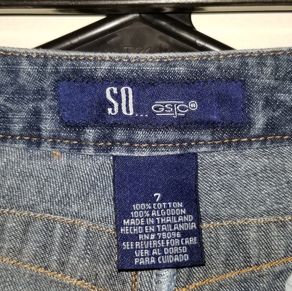 SO Dark Wash Denim Skirt Size 7 - Picture 2 of 4